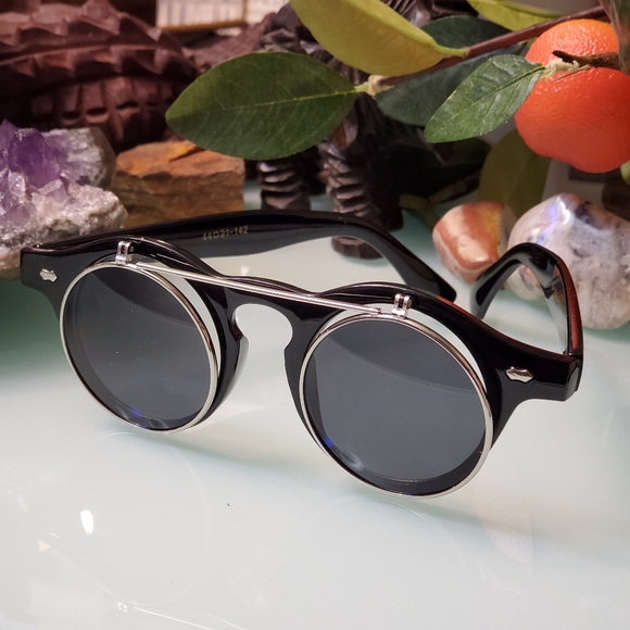 Black "Flip" up Sunglasses - Picture 2 of 3